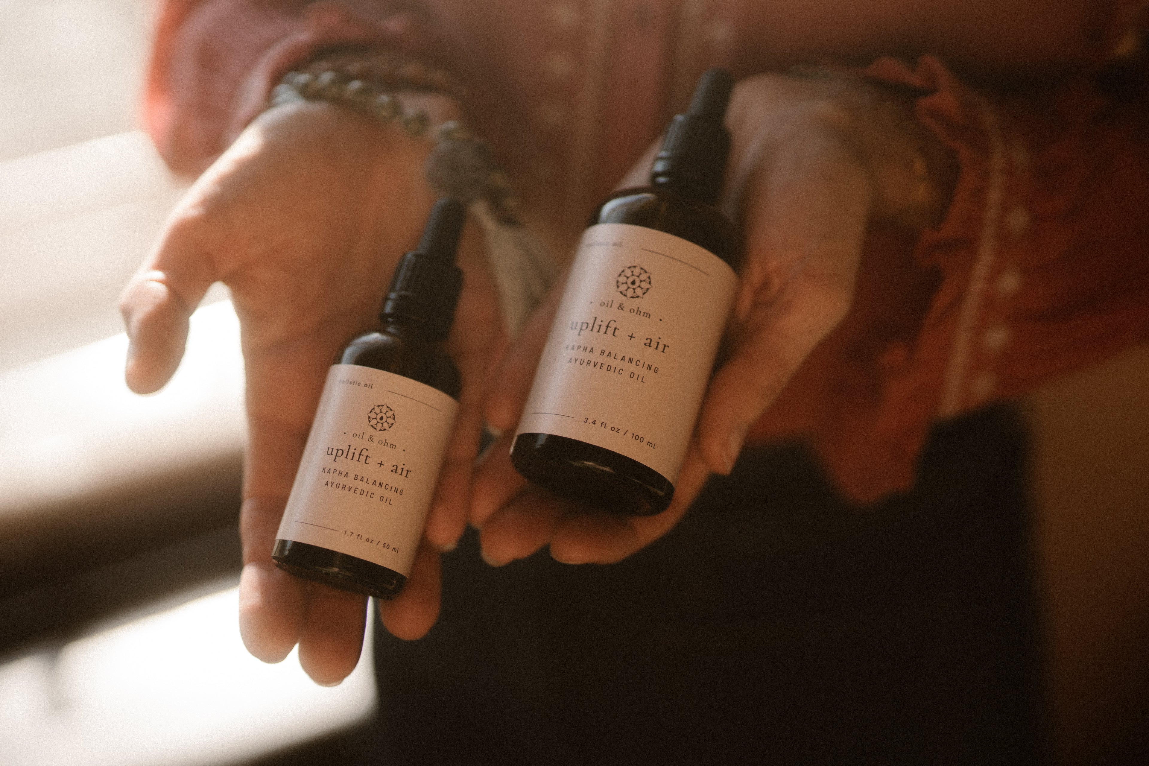 Oil&Ohm Kapha Balancing Ayurvedic Body oil small and large bottle